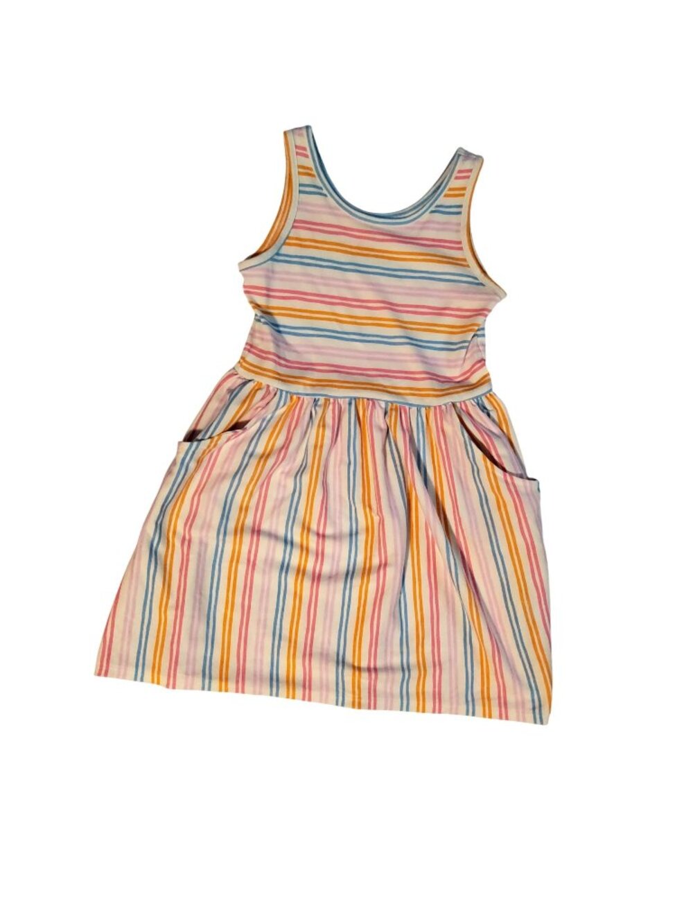 Cat & Jack Girls Striped Sleeveless Dress S 6/7 Convenient pockets for storage